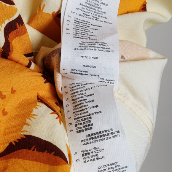 Sandro 2022 Yellow Cactus Graphic Printed Shirt - Picture 10 of 10